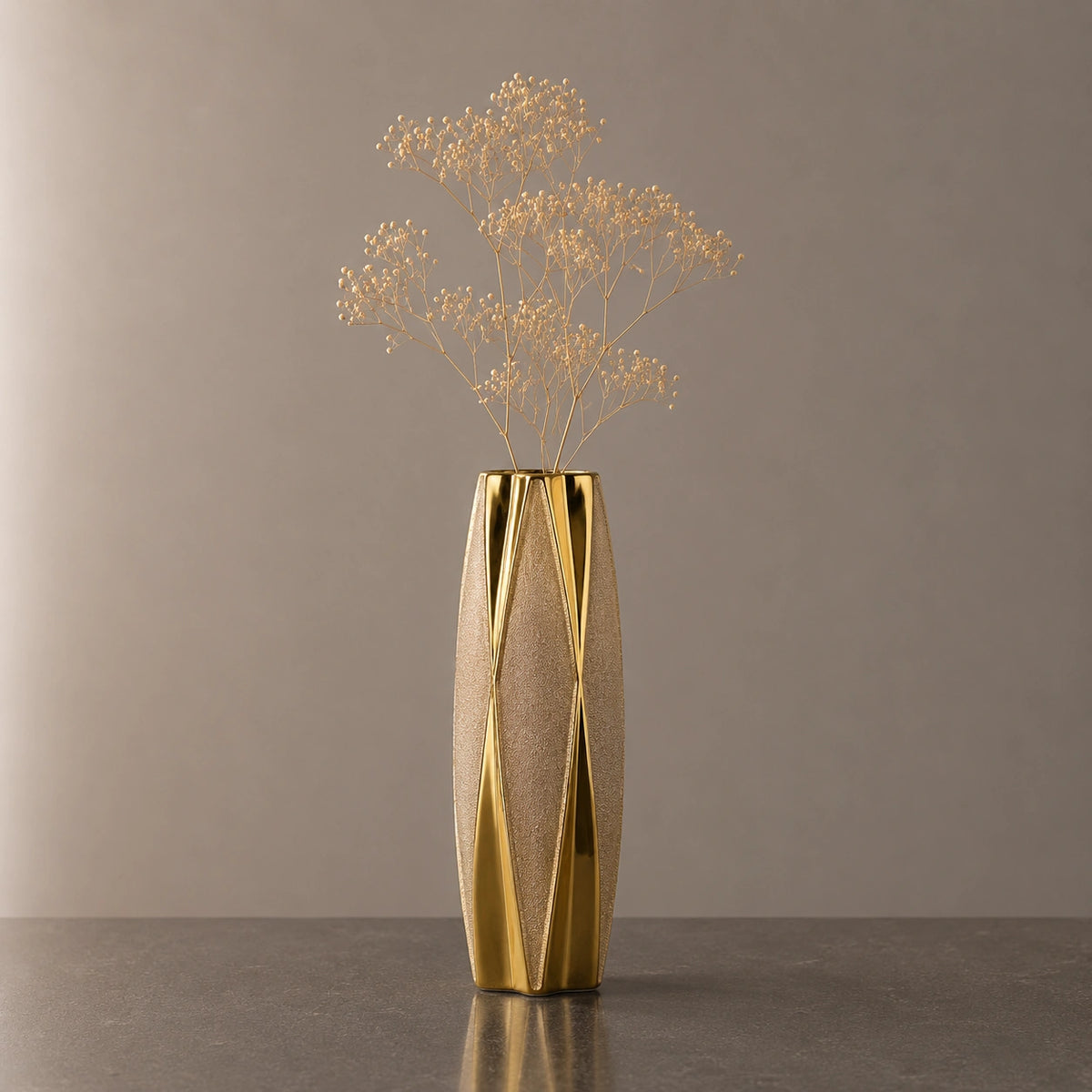 Grand vase en céramique doré - Elyne