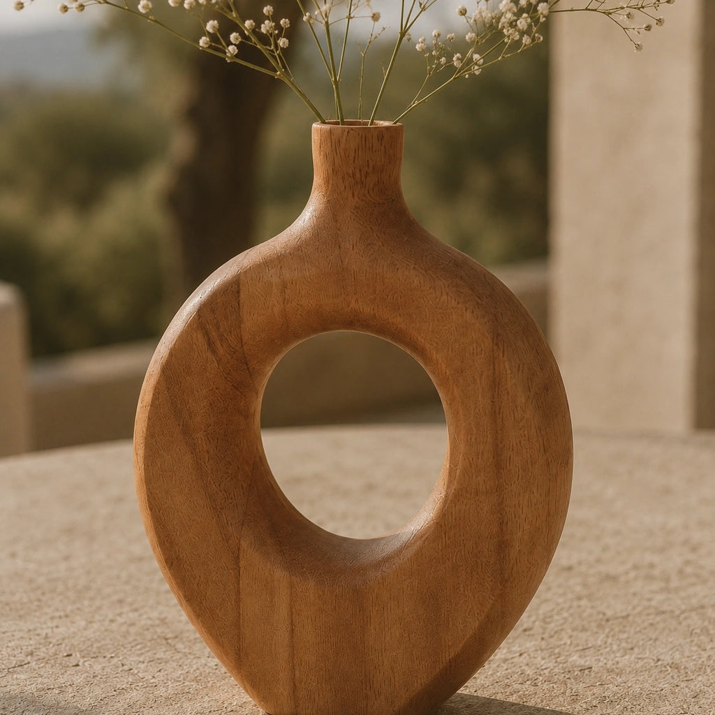 Vase en bois massif - design, Orbit