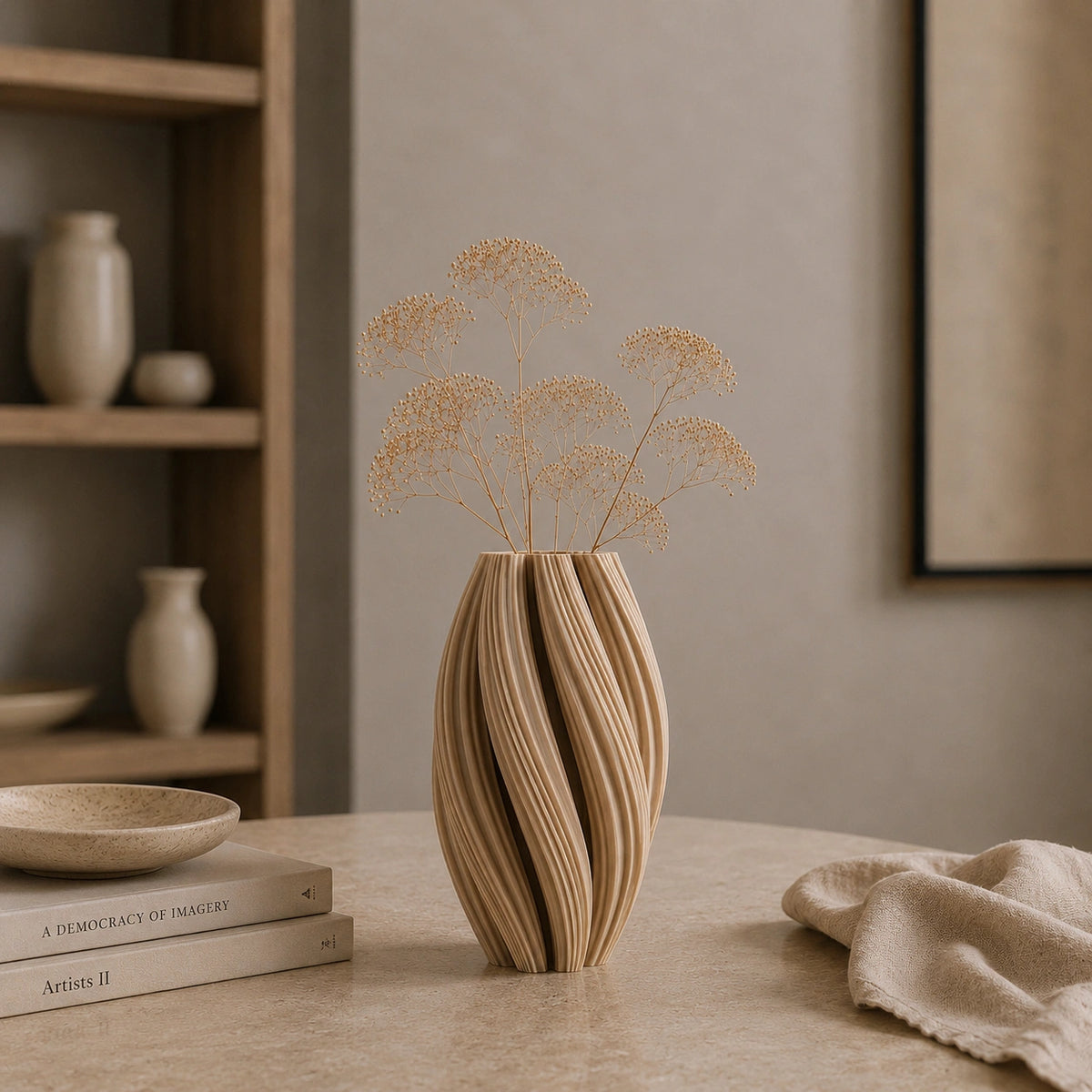 Vase en plastique marron - Tourbillons d'élégance, Noma