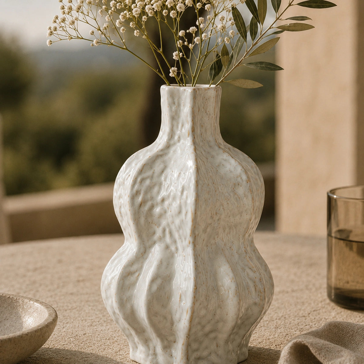 Vase céramique rond oganique - Léya