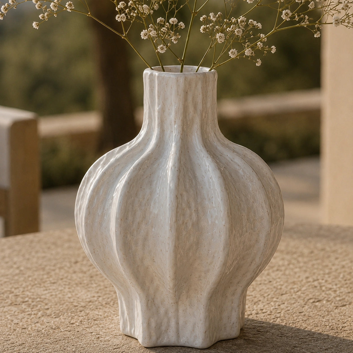 Vase céramique rond oganique - Léya