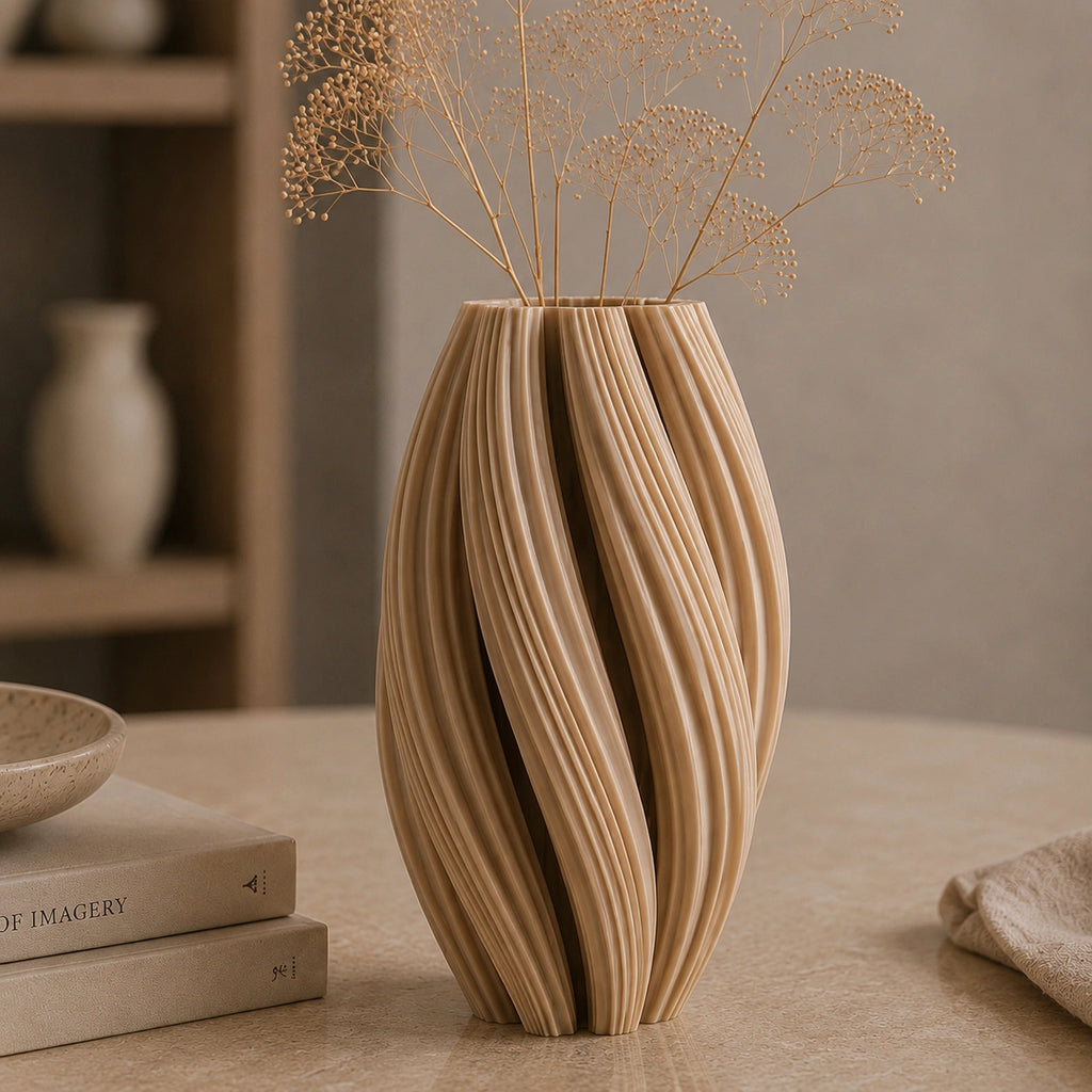 Vase en plastique marron - Tourbillons d'élégance, Noma