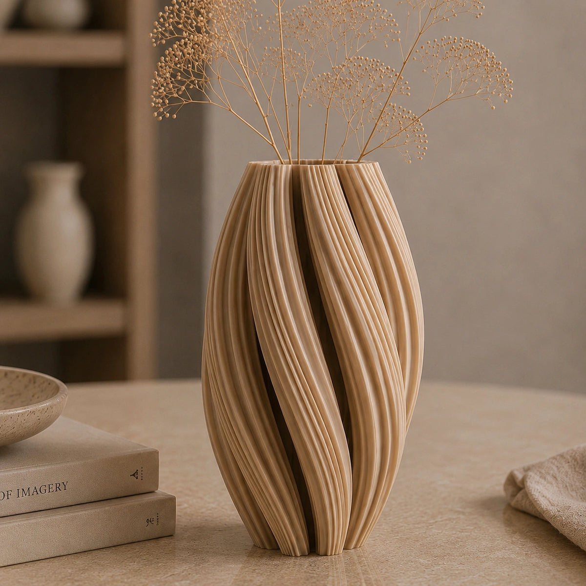 Vase en plastique marron - Tourbillons d'élégance, Noma