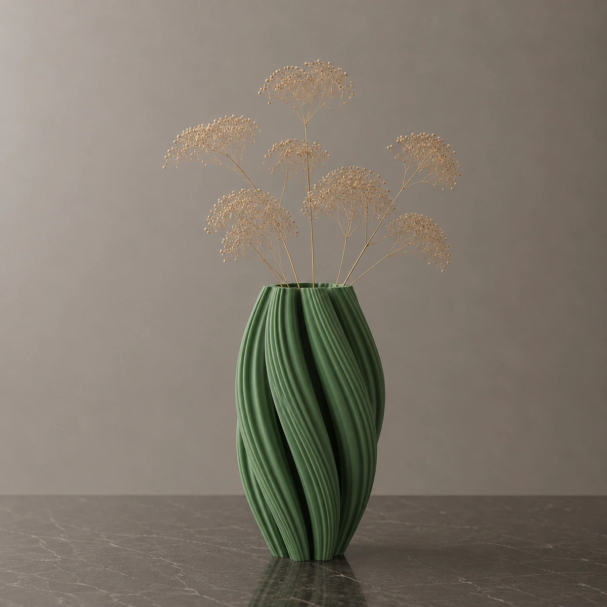Grand Vase en plastique vert - Tourbillons d'élégance, Noma