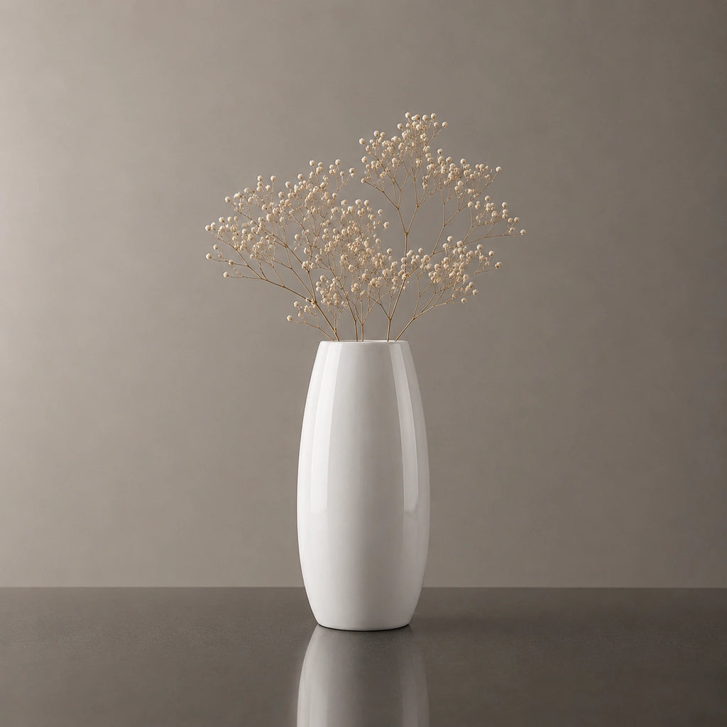 Vase en porcelaine - Classique lisse blanc, Noam
