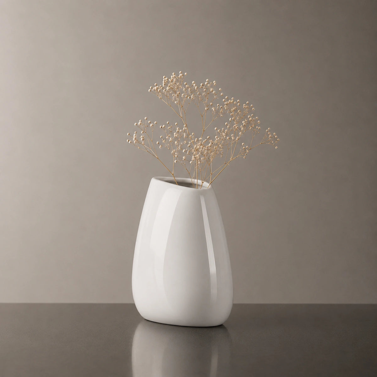 Vase en porcelaine - Classique lisse blanc, Noam