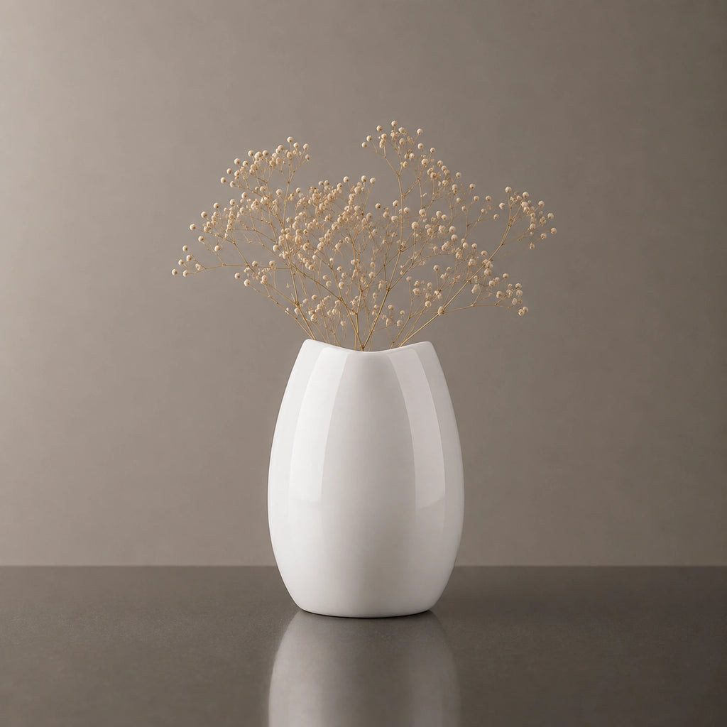 Vase en porcelaine - Classique lisse blanc, Noam