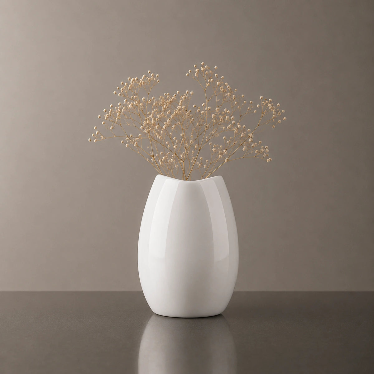 Vase en porcelaine - Classique lisse blanc, Noam