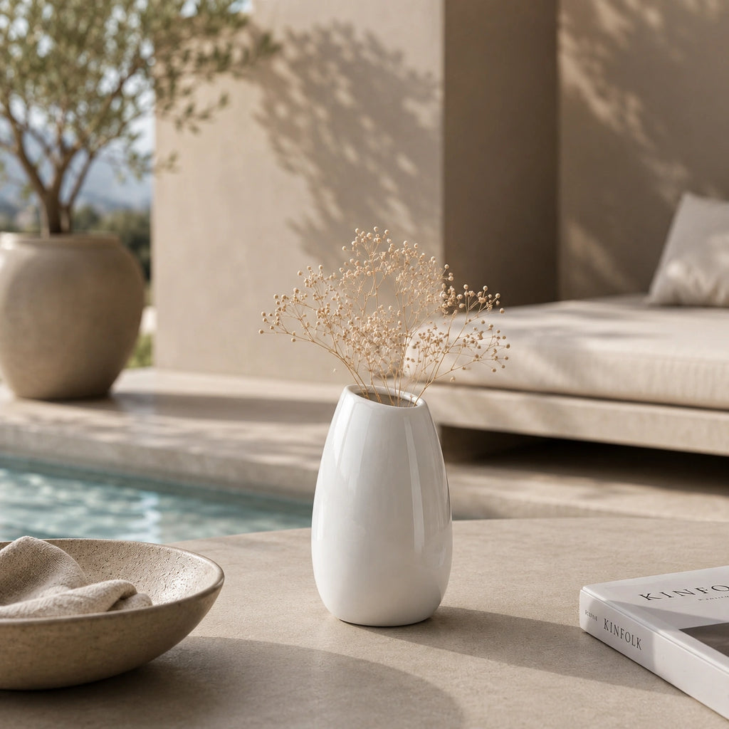 Vase en porcelaine - Classique lisse blanc, Noam