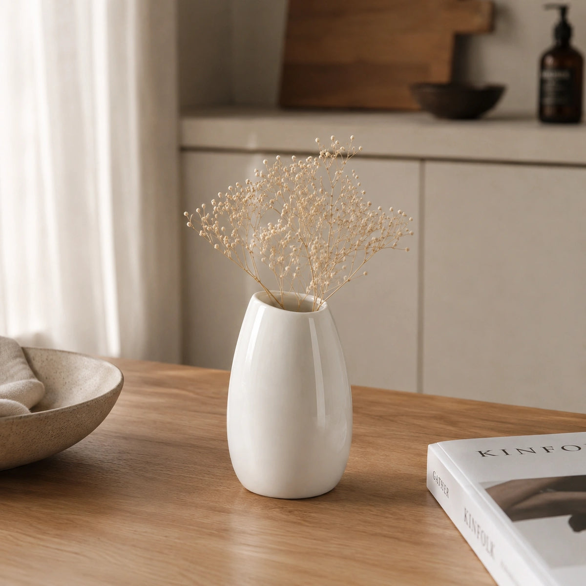 Vase en porcelaine - Classique lisse blanc, Noam