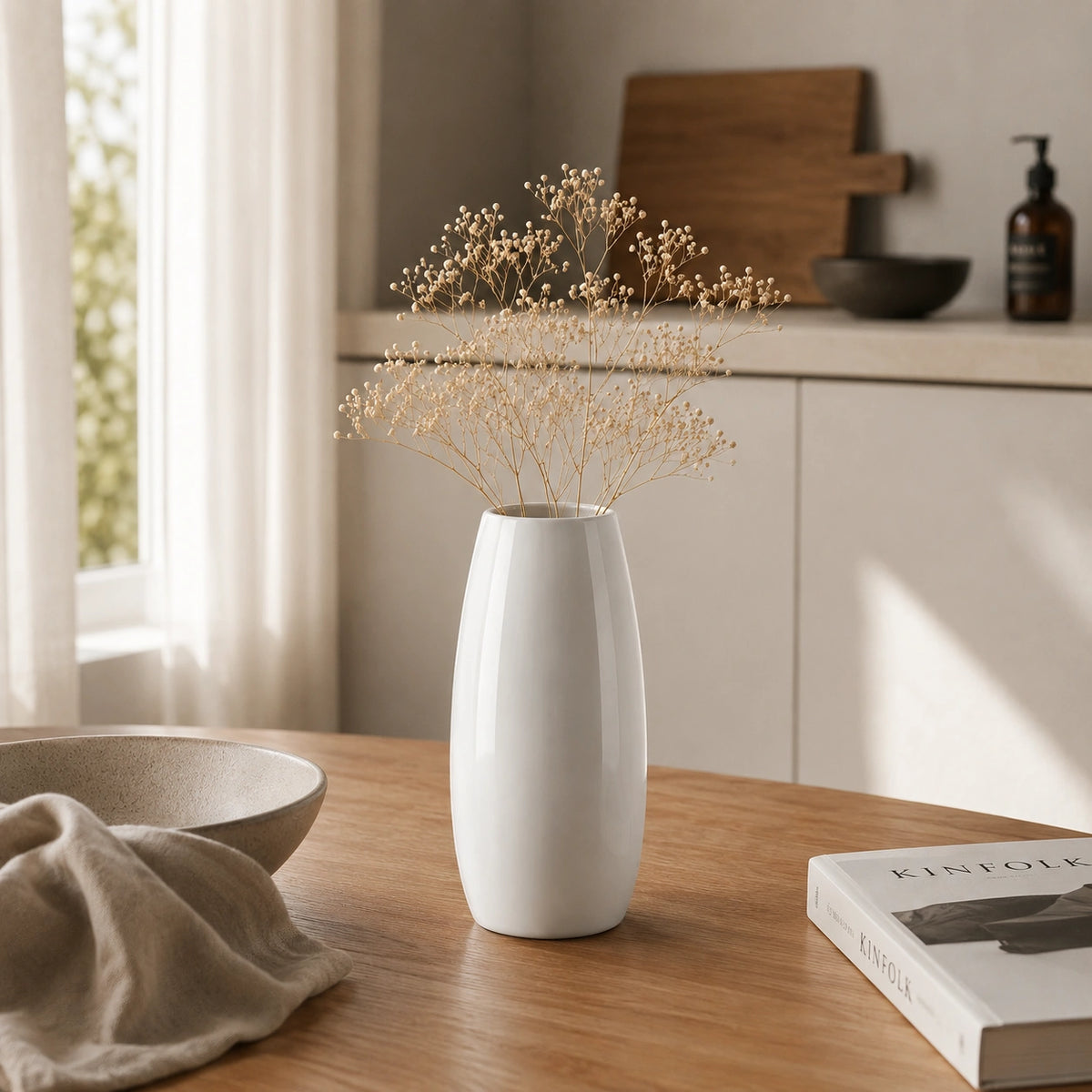Vase en porcelaine - Classique lisse blanc, Noam