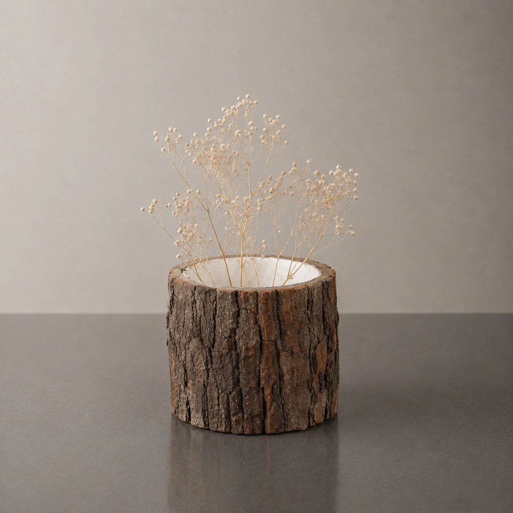 Vase original en bois - bûche de saisons, Aelys
