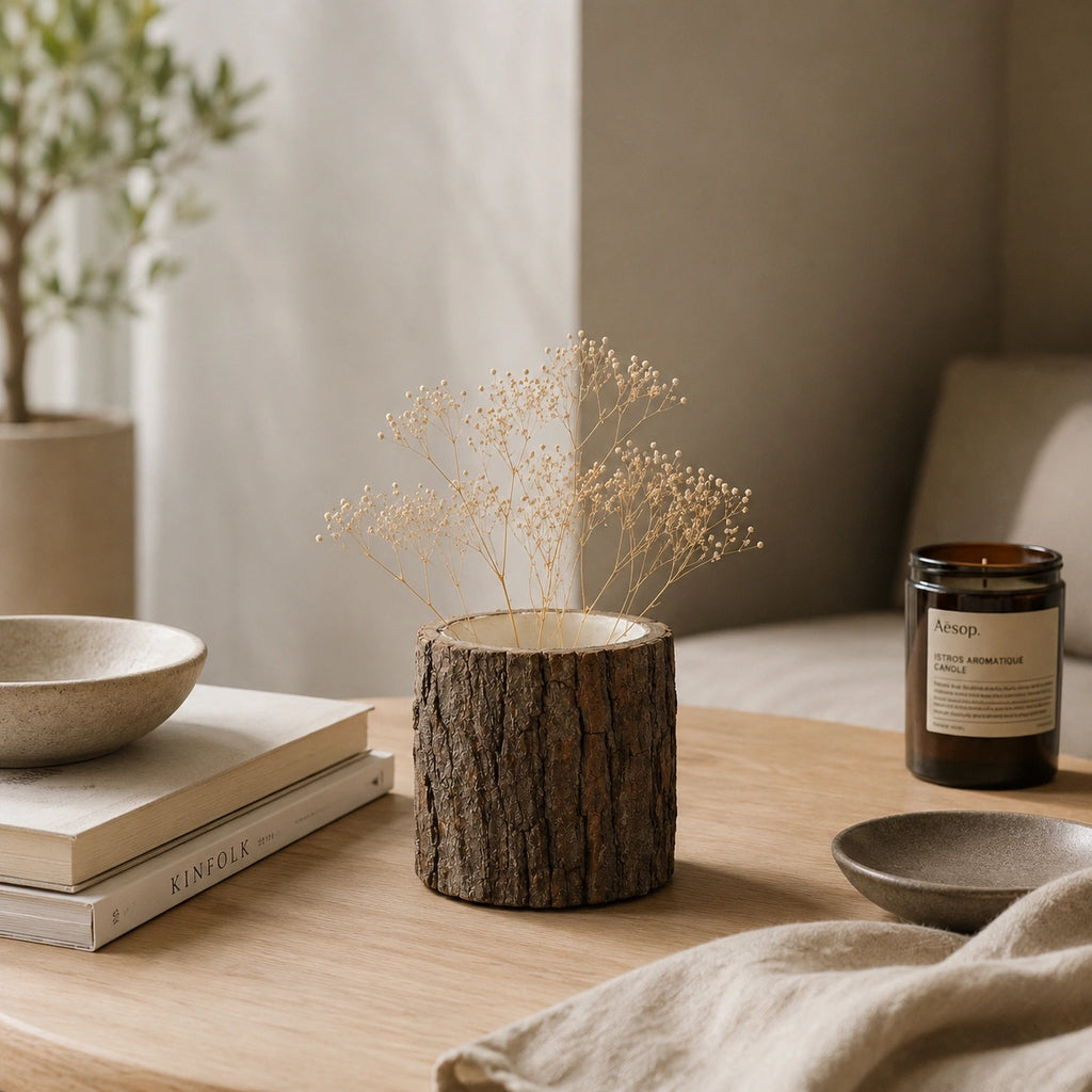 Vase original en bois - bûche de saisons, Aelys