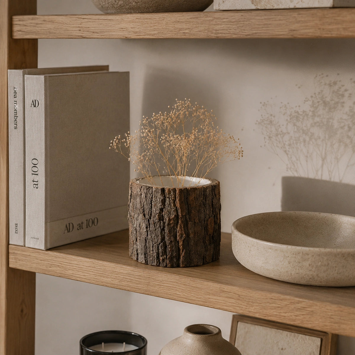 Vase original en bois - bûche de saisons, Aelys